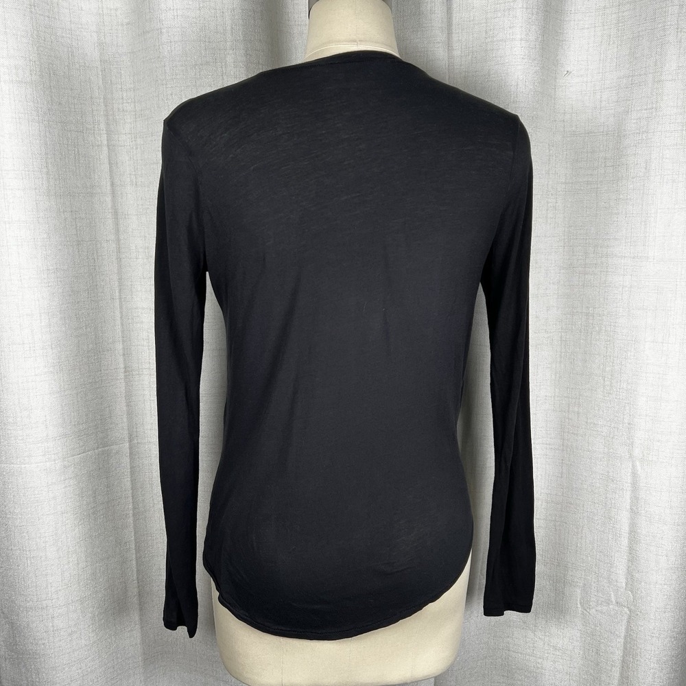 Vince Essential Basic Black Long Sleeve Crew Neck… - image 5
